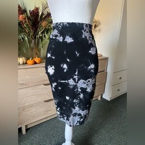 HARDTAIL 90% Cotton Tie-Dye Pencil Bodycon Stretch Knee-Length Modest Skirt M